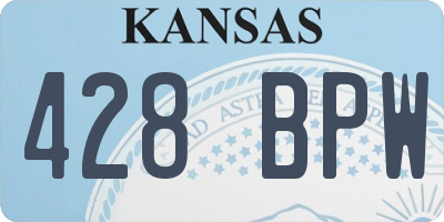 KS license plate 428BPW