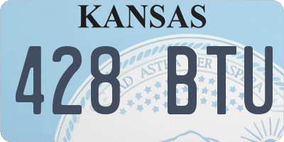 KS license plate 428BTU