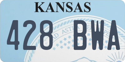KS license plate 428BWA