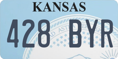 KS license plate 428BYR