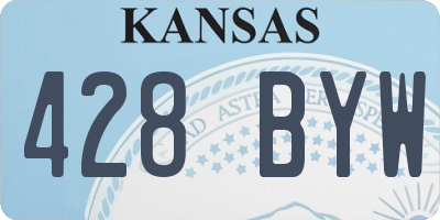 KS license plate 428BYW