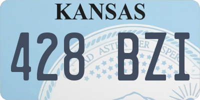 KS license plate 428BZI