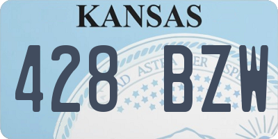 KS license plate 428BZW