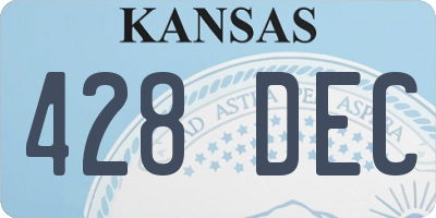 KS license plate 428DEC