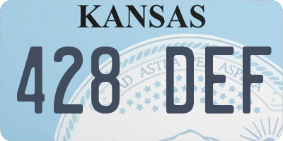 KS license plate 428DEF