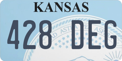 KS license plate 428DEG