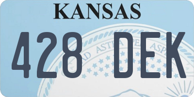 KS license plate 428DEK