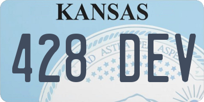 KS license plate 428DEV