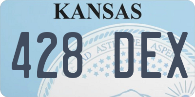 KS license plate 428DEX