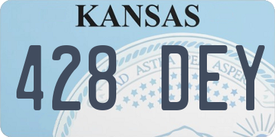 KS license plate 428DEY