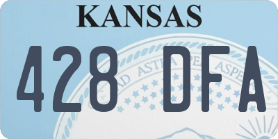 KS license plate 428DFA