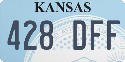KS license plate 428DFF