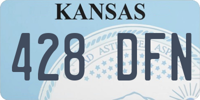 KS license plate 428DFN