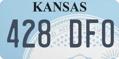 KS license plate 428DFO