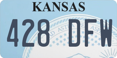 KS license plate 428DFW