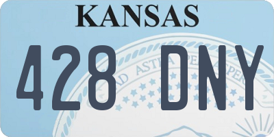 KS license plate 428DNY