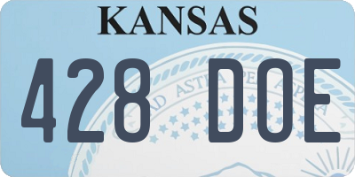 KS license plate 428DOE
