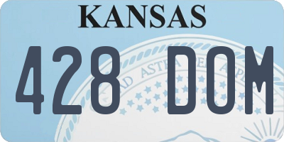 KS license plate 428DOM