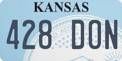 KS license plate 428DON