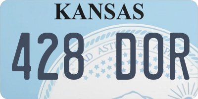 KS license plate 428DOR