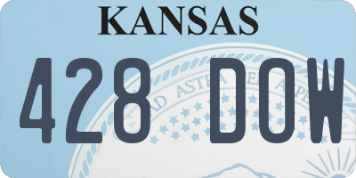 KS license plate 428DOW