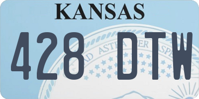 KS license plate 428DTW