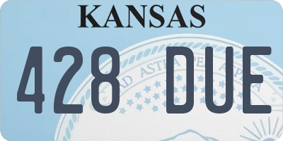 KS license plate 428DUE