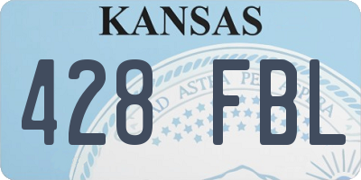 KS license plate 428FBL
