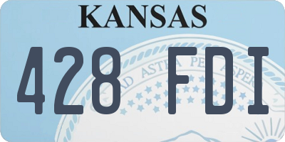 KS license plate 428FDI