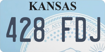 KS license plate 428FDJ