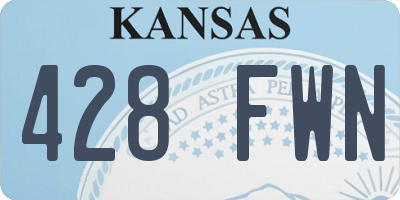 KS license plate 428FWN