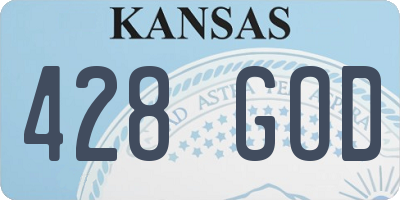 KS license plate 428GOD
