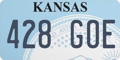 KS license plate 428GOE
