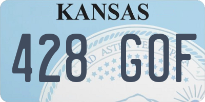 KS license plate 428GOF