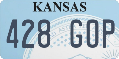 KS license plate 428GOP
