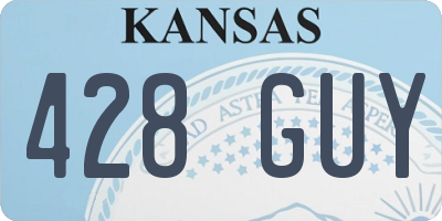 KS license plate 428GUY