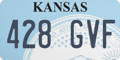 KS license plate 428GVF