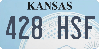 KS license plate 428HSF