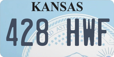 KS license plate 428HWF