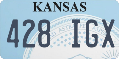 KS license plate 428IGX