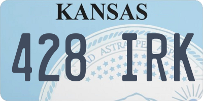 KS license plate 428IRK