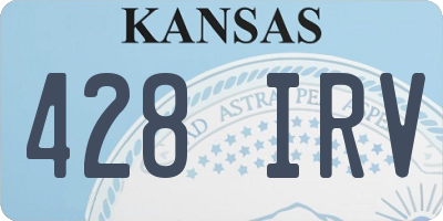 KS license plate 428IRV