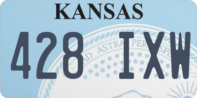KS license plate 428IXW