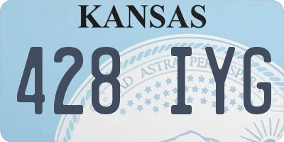 KS license plate 428IYG