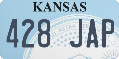 KS license plate 428JAP