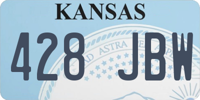 KS license plate 428JBW