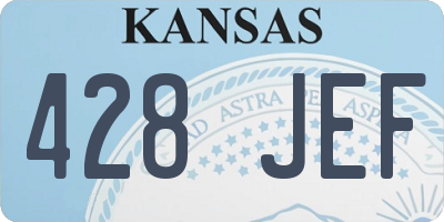 KS license plate 428JEF