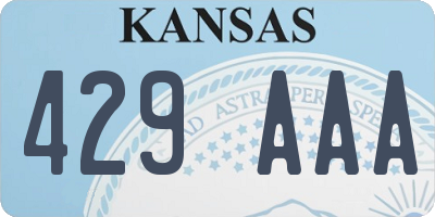 KS license plate 429AAA