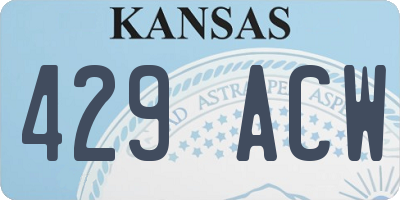 KS license plate 429ACW