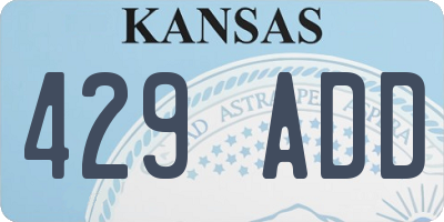 KS license plate 429ADD